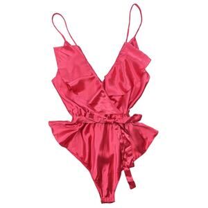 Vintage Victoria's Secret Pink Ruffle Teddy